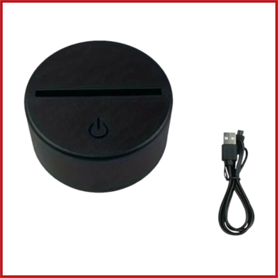 3D LED night Light Base (9.4 cm x 9.4 cm x 4 cm)