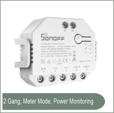 Sonoff DualR3 Dual Relay Two Way Power Meter Smart Switch