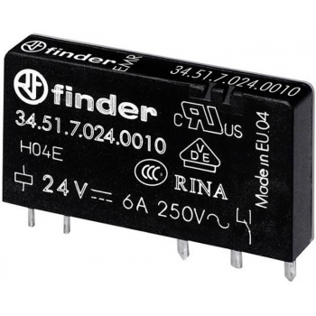 6A 1 CHANGEOVER ULTRA-SLIM PCB RELAY 24VDC
