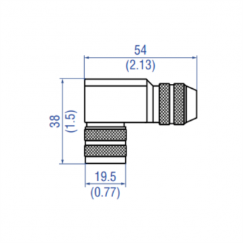 M16 female connector (6 pin)  angled