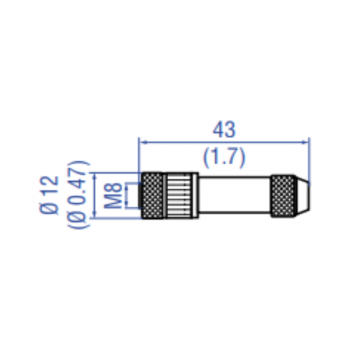 M8 female connector (4 pin)  straight