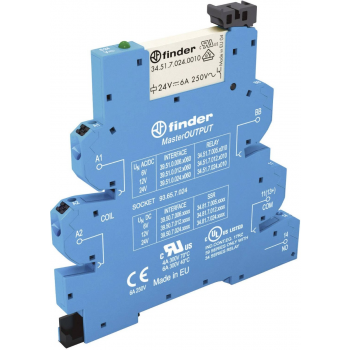 6A 1CO SLIM PUSH-IN RELAY INTERFACE 24VAC/DC