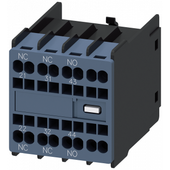 Auxiliary switch, front, 1 NO + 2 NC, current path 1 NC, 1 NO, 1 NO, 3RH2911-2HA12-0KT0