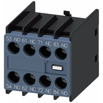 Auxiliary switch, front, 2 NO + 2 NC, current path 1 NO, 1 NC, 1 NC, 1 NO, 3RH2916-1XA22-0MA0