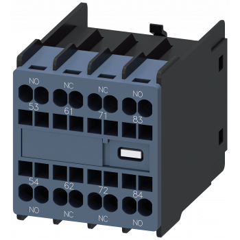Auxiliary switch, front, 2 NO + 2 NC, current path 1 NO, 1 NC, 2 NC, 1 NO, 3RH2916-2XA22-0MA0