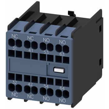 Auxiliary switch, front, 2 NO + 2 NC, current path 1 NC, 1 NC, 1 NO, 1 NO, 3RH2921-2HA22-0KT0