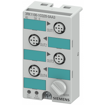 AS-i compact module K45, IP67, digital, 4 output, 4x1 output, electr.