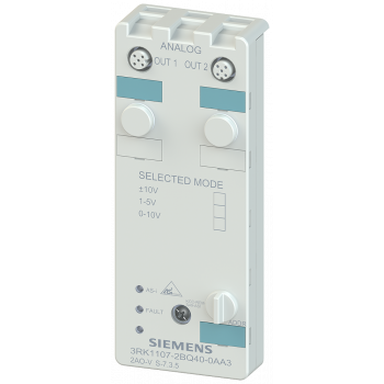 AS-i compact module, IP67 analog, 2 AQ, number format S7 2x output (M12)