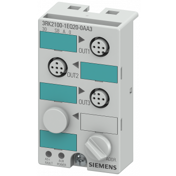 AS-i compact module K45, A/B slave, digital, 3 Q, IP67, 3x1 output, 1 A