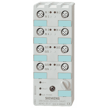 AS-i compact module K60, A/B slave, digital, 4 I/3 O, IP67, 4x1 input, max. 200