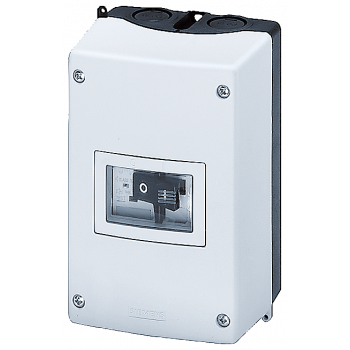 Molded-plastic enclosure for surface mounting IP55, N and PE terminal, 54 mm, 3RV1913-1CA00