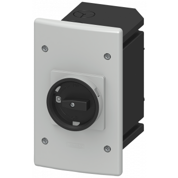 Molded-plastic flush-mounting encl. with rotary operating mechanism, lockable