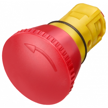 Emergency stop mushroom pushbutton, 16 mm, round plastic, red