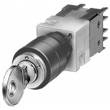 Key-operated switch, 16 mm, round, plastic, CES, 2 switch positions O-I