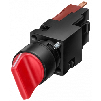Selector switch, 16 mm, round, plastic, black, 3 switch positions
