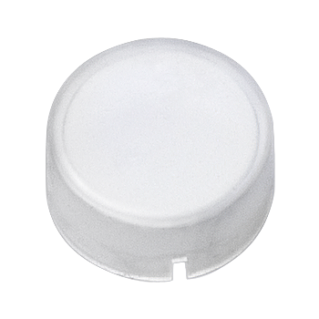 Insert cap for pushbutton and illuminated pushbutton raised, clear with black font, with graphic symbol: 0