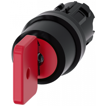 Key-operated switch O.M.R, 22 mm, round, plastic, red, key removal O
