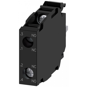 Contact module with 2 contact elements, 1 NO + 1 NC, gold-plated contacts