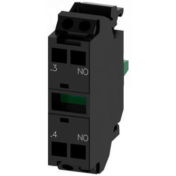 Contact module with 1 contact element, 1 NO, spring-type terminal, for front plate mounting