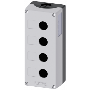 Enclosure for command devices, 22 mm, round, plastic, gray, 4 command points