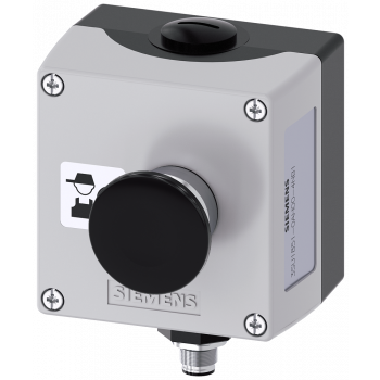 Enclosure for command devices 22 mm round, metal, enclosure top part gray, 3SU1851-0AH00-4NB1
