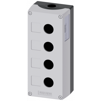Enclosure for command devices, 22 mm, round, metal, gray, 4 command points