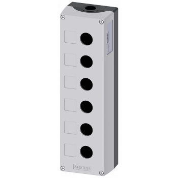 Enclosure for command devices, 22 mm, round, metal, gray, 6 command points