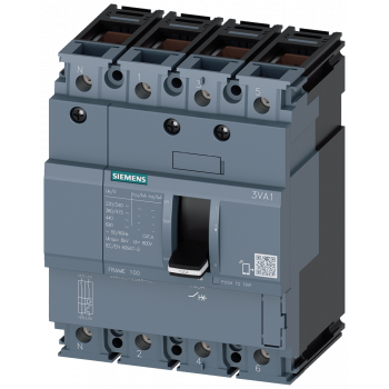 Circuit breaker 3VA1 IEC frame 100 breaking capacity class N Icu=25kA, 3VA1025-3ED46-0KD0
