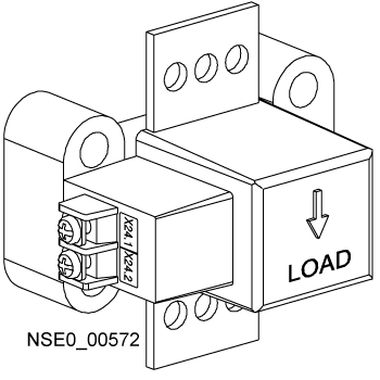 Accessory for VL1250, current transformer for overload protection in the N conductor and ground-fault protection