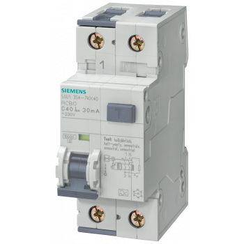 RCBO, 10 kA, 1P+N, type A, 30 mA, B-char, In: 16 A, Un AC: 230 V