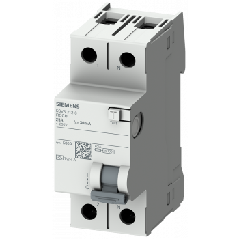 RCCB, 2-pole, type A, In: 25 A, 30 mA, Un AC: 230 V residential buildings