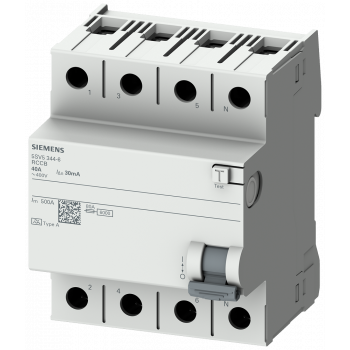 RCCB, 4-pole, type A, In: 25 A, 30 mA, Un AC: 400 V residential buildings