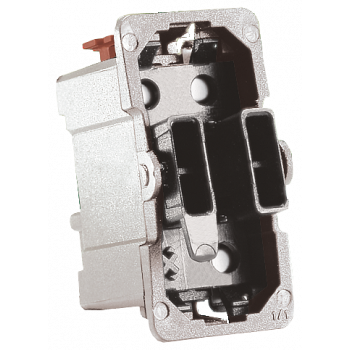 IRIS HotelCard switch 1, 2-way 1 microswitch Complete unit with Cover plate Alaska aluminum