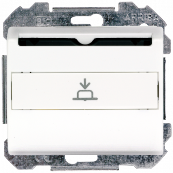 IRIS HotelCard switch 1, 2-way 1 microswitch Complete unit with Cover plate Polar white, 5TA5501-8WH