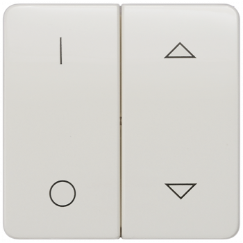 DELTA profil, titanium white Rocker switch with symbols I0 and Shutter