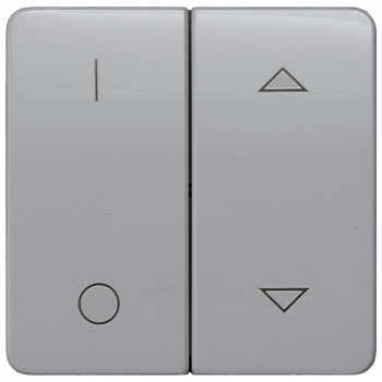 DELTA profil, silver Rocker switch with symbols I0 and Shutter