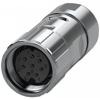 Signal connector straight for S-1FL6 HI D-CODER AND S-1FL6 LI SH50 ABS ENCODER 8-POLE
