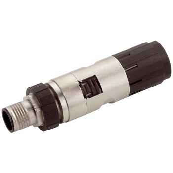 IE FC M12 PLUG PRO 2X2 M12 plug-in connector, axial cable outlet, D-coded