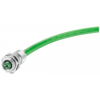 IE FC M12 Cable Connector PRO 4x 2, M12 plug-in connector, X-cod., 1 unit