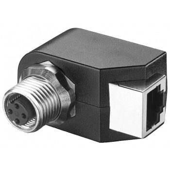 IE M12 Panel Feedthrough from M12 to RJ45 connection system