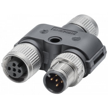 M12 Power T-Tap (A-coded), power T-piece for SCALANCE XP-200 switches