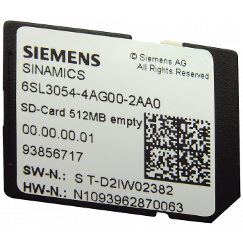 ***spare part*** SINAMICS G120 SD card 512 MB including licensing, 6SL3054-7TE00-2BA0