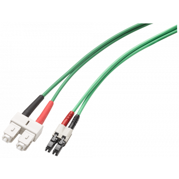 Fiber Optic Multimode Cord SC/LC, 50/125, 1x SC duplex & 1x LC duplex plug, 1 m