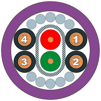 PB ECOFAST Hybrid Cable GP, 2xCu 0.64 mm, 4xCu 1.5 mm2, male/female connector, 1.5m