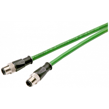 IE cable M12-180/M12-180 2x2, M12 plug (D-coded), Cat 5e, 50 m