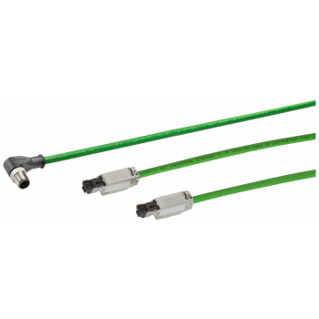 IE cable 2x2, 2x IE FC RJ45 plug 180, Cat 5e, IP20, 1 m