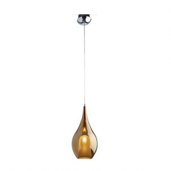 230V 1x20W G4 Pendant Brass Glass