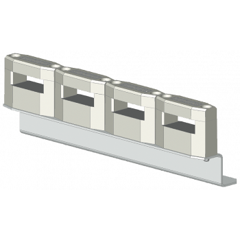 Stab Universal Busbar holder 4-pole planar, horizontal H=200 mm 15/20/30x 5 mm