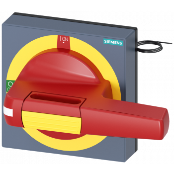 Handle with masking plate EMERGENCY OFF with lighting, size 100 x 100, 8UD1841-2CD05
