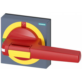 Handle with masking plate EMERGENCY OFF, size 100x 100, for shaft 10x 10, 0-I